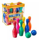 Jogo boliche com 6 pinos e 2 bola plastico bluplast