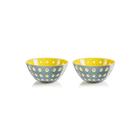 Jogo de bowls em acrílico Guzzini Le Murrine 2 peças 12cm amarelo com cinza