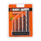 Jogo de Brocas de Metal e Concreto 9 Peças Black e Decker