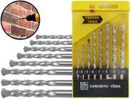 Jogo De Brocas Para Concreto 8 Peças 3 A 10mm Haste Cilíndrica Aço Carbono Alta Resistência Fertak