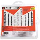 Jogo de Brocas Para Madeira Concreto e Metal c/09 peças Black+Decker - BD0110CS