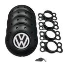 Jogo de Calotas de Centro Miollo para VW Gol G2 Aro 13 1995/2003 Estilo Amarok Preto