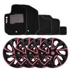 Jogo de calotas esportivas ds4 15 pink + tapete bordado stilo