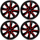 Jogo de calotas esportivas prime 14 black red + emblema resinado hyundai