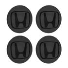 Jogo de Calotinha 69mm Centro de Roda Honda New Civic Grafite Emblema Preto