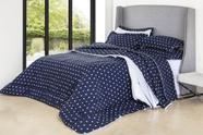 Jogo de Cama 4pc Queen Vida Bela Vintage Blue Marine Kacyumara