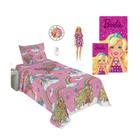 Jogo de Cama Solteiro Barbie Escola de Princesa - 3 Peças - Lepper - Jogo  de Cama - Magazine Luiza