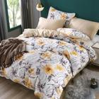 Jogo de cama casal king floral amarelo com bege 6 peças - ESPAÇO CASA CENÁRIO