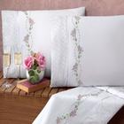 Jogo De Cama Casal Queen Tecido Misto Kit 04 Peças Bouquet - Branco - Padrao