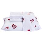 Jogo de Cama Estampado Coração 200 Fios Casal King Desire 04 Peças - Love