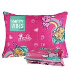 Jogo de Cama Infantil Barbie Microfibra Solteiro Estampado 1,40 m x 2,20 m Com 3 pecas Lepper