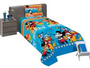 Jogo de Cama Infantil Lepper Mickey Solteiro 2 Peças Microfibra Azul