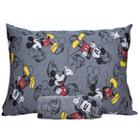 Jogo De Cama Infantil Mickey Mouse Solteiro Disney Simples 2 Peças Malha Cool Cinza Portallar