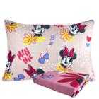 Jogo de Cama Infantil Solteiro Estampado Minnie Microfibra 1,40 m x 2,20 m Com 2 Peças - Lepper