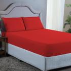 Jogo de Cama King 3 pç Micro Percal 400 Fios Vermelho