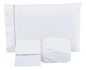 Jogo de Cama King 400 Fios 3 Peças Percal 100% Toque Macio Branco - Decoralar