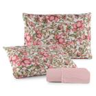Jogo de Cama Lençol 100% Algodão com Elástico Estampado 02 e 03 Pçs Malha Penteada Fio 30/1 Solteiro/Casal/Queen/King