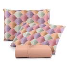 Jogo de Cama Lençol 100% Algodão com Elástico Estampado 02 e 03 Pçs Malha Penteada Fio 30/1 Solteiro/Casal/Queen/King