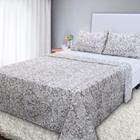 Jogo de Cama Lençol 4 Peças Queen Com Elástico Estampado 158x198x30cm  BF Colchões