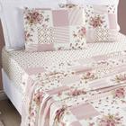 Jogo de Cama Lençol Casal Queen 04 Peças Microfibra Estampada Ayla - Rosa Floral Matura - Casa Linda Enxovais