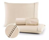 Jogo De Cama Lençol Micro Percal 200 Fios Com Elástico Solteiro, Casal, Queen