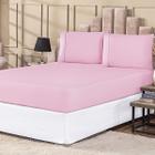 Jogo De Cama Liso Porcelana Ponto Palito King 3 Peças Rosa