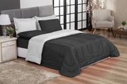 Jogo de Cama Primor Queen Kit 6 Pçs Preto e Branco Casa Dona