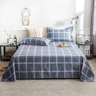 Jogo de Cama Queen 3 peças Lençol Sem Elástico Micropercal Toque Algodão Virol Estampado Grid Floral