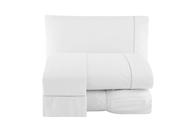 Jogo de cama queen 4 peças com lençol de cima percal 400 fios 100% algodão cor: branco