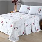 Jogo de Cama Queen 4 Peças Lençol com Elástico 100% Algodão Percal 180 Fios 158x198x35cm - Dohler