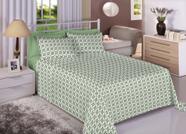 Jogo de Cama Queen 4 Peças Verde Geométrico Premium Plus 7787 - ESTAMPARIA