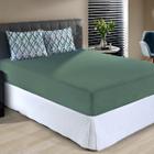 Jogo de Cama Queen Malha Estampado Slim 100% Algodão 3 Peças Diamond Verde Militar