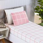 Jogo De Cama Solteiro Grid Micro Percal 200 Fios Austin 2 Pçs Rosa