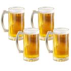 Jogo de caneca de vidro chopp 500ml kit com 4 unidades resistente pode ser congelada