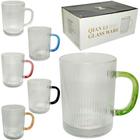 Jogo de caneca de vidro para cafe / cappuccino com 6 pecas 350ml