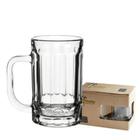 Jogo de caneca de vidro para chopp / cerveja com 2 peças grande 400ml decorada