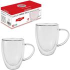 Jogo De Caneca De Vidro Parede Dupla Hauskraft 2 Peças 350Ml