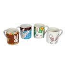 Jogo de canecas Coelhinho de Porcelana 4 Unid 300ml Edição Limitada