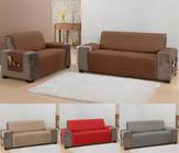 Jogo de capa de sofá king protetor matelado 2 e 3 lugares bolso lateral marrom