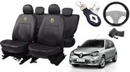 Jogo de Capas de Couro para Renault Clio 2014 com Chaveiro Personalizado!