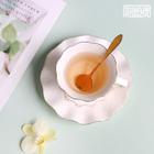 Jogo de Chá de Flores Inglesas em Cerâmica para Chá da Tarde Europeu - Conjunto de Xícaras de Chá