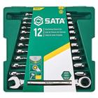 Jogo de Chave com Catraca 8 a 19mm 12 Peças Sata Com Estojo Organizador