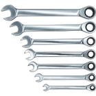 Jogo de Chaves Combinadas com Catraca 7 Peças Aço Cromo 8-19 mm Para Porcas