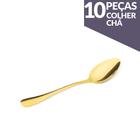 Jogo de Colher Chá Aço Inox Ouro 10 Peças Gourmet Mix