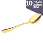 Jogo de Colher Mesa Aço Inox Ouro 10 Peças Gourmet Mix