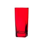 Jogo de Copos Texas Quadrado 320ml Vermelho 18 unidades