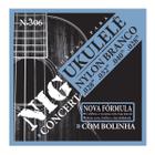 Jogo De Corda Ukulelê Nylon Branco Concert Com Bolinha Nig
