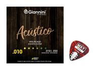 Jogo De Cordas Giannini Geswam 010 De Violão Aço Com Palheta