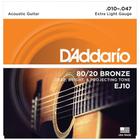 Jogo De Cordas Para Violão Aço Daddario Made In Usa 010 - D'Addario