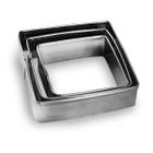 Jogo De Cortador Inox Quadrado P/ Massas, Pastas e Biscoitos